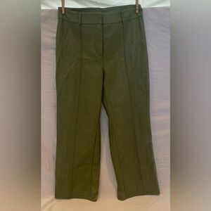 7‎ For All Mankind Vegan Faux Leather Cropped Ankle Pants Womens Sz M Sage Green